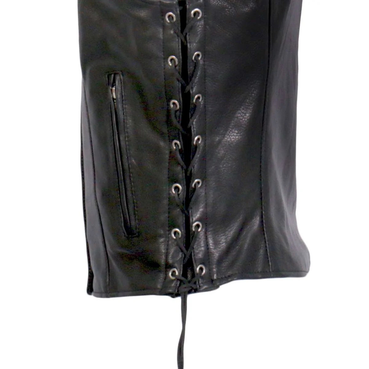 Hot Leathers VSL1017 Ladies 'Sugar Skull' Lined Black Leather MC Vest - Image 8