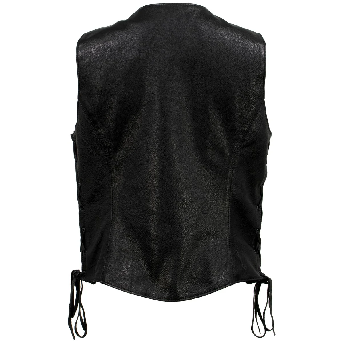 Hot Leathers VSL5002 USA Made Women's 'Kitten' Black Leather Motorcycle Vest with Side Laces - Image 7