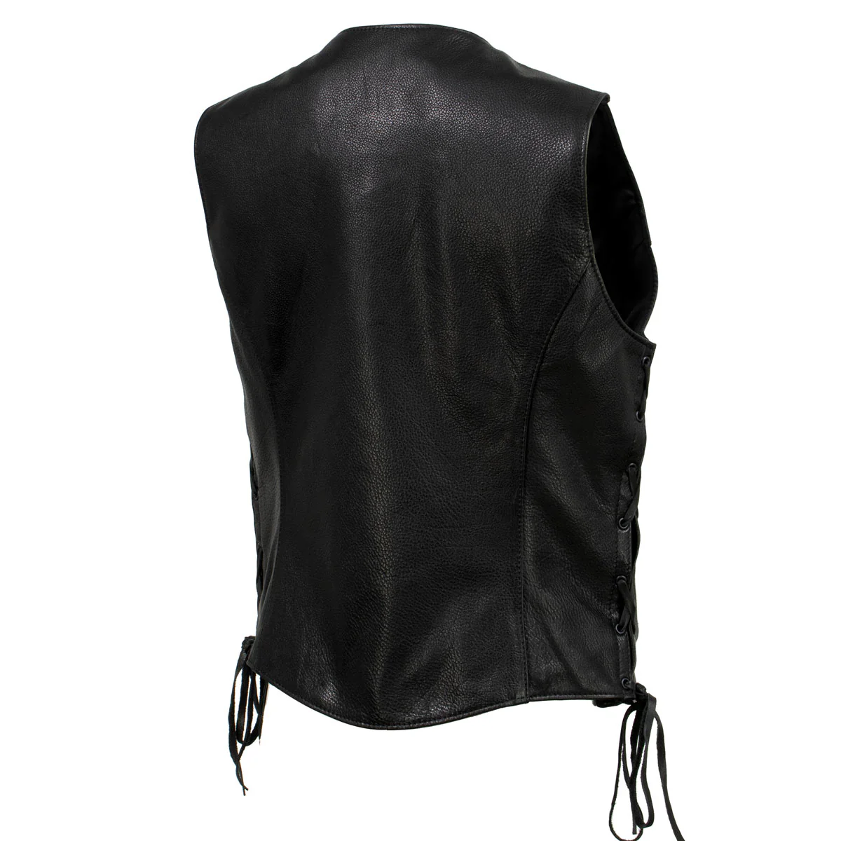 Hot Leathers VSL5002 USA Made Women's 'Kitten' Black Leather Motorcycle Vest with Side Laces - Image 9