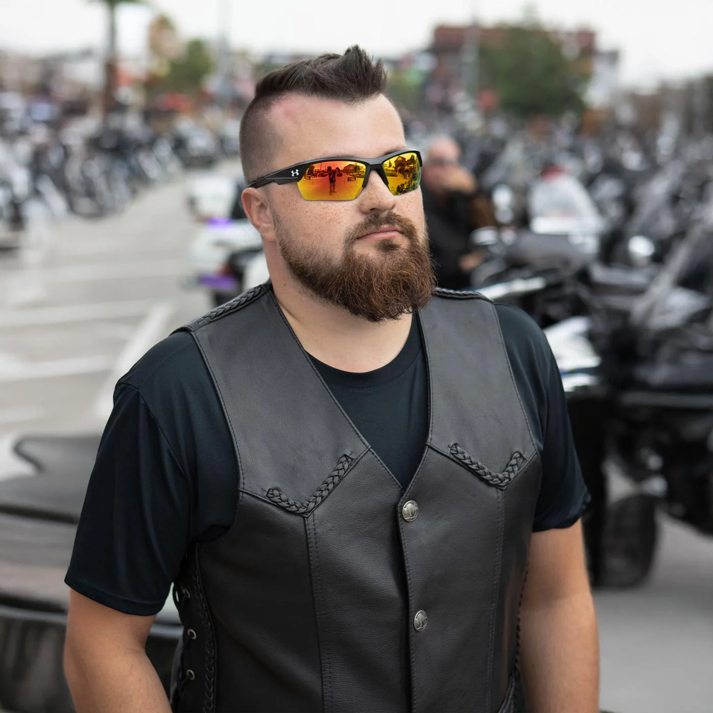 Hot Leathers VSM1008 Men's Black 'Buffalo Nickel Snap' Leather Vest - Image 6