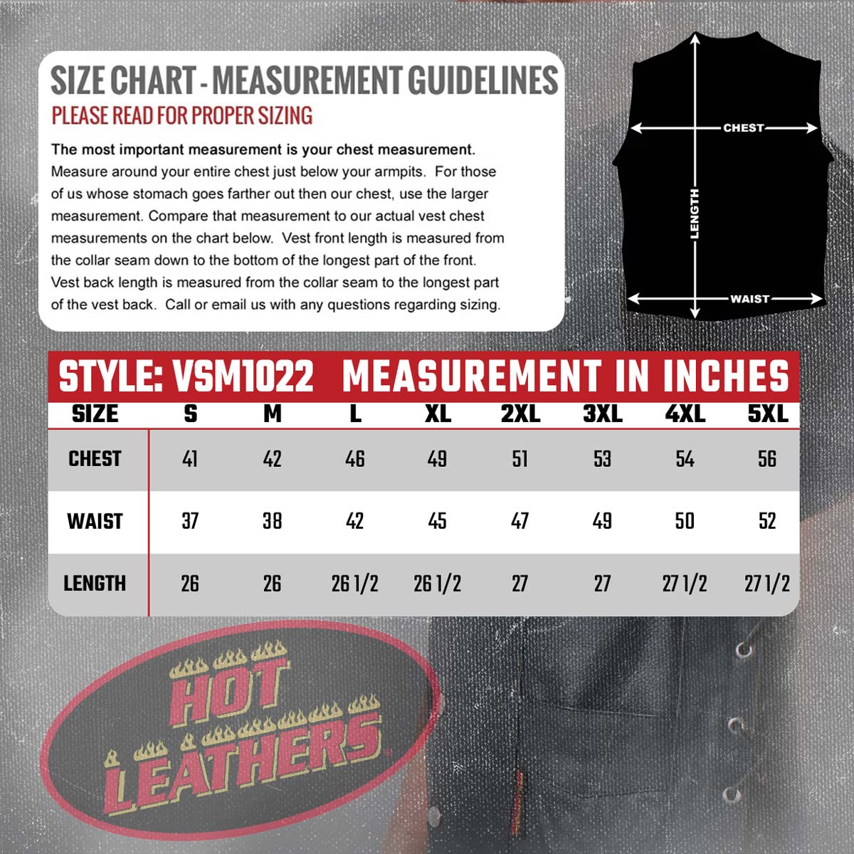 Hot Leathers VSM1022 Men's Black 'Conceal and Carry' Leather Vest - Image 3