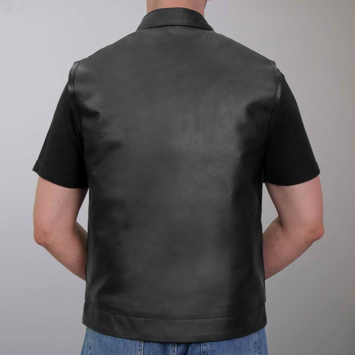 Hot Leathers VSM1039 Men's Black 'Conceal and Carry' Club Leather Vest - Image 2