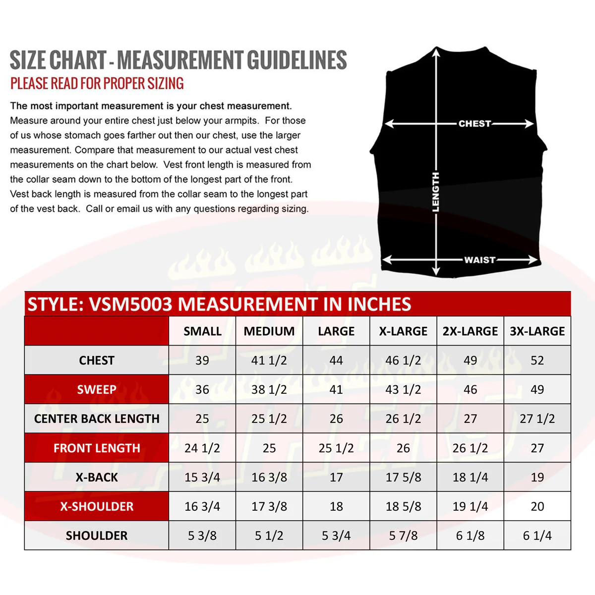 Hot Leathers VSM5003 USA Made Men's 'Gaucho' Black Extra Long Back Premium Steerhide Leather Vest - Image 3