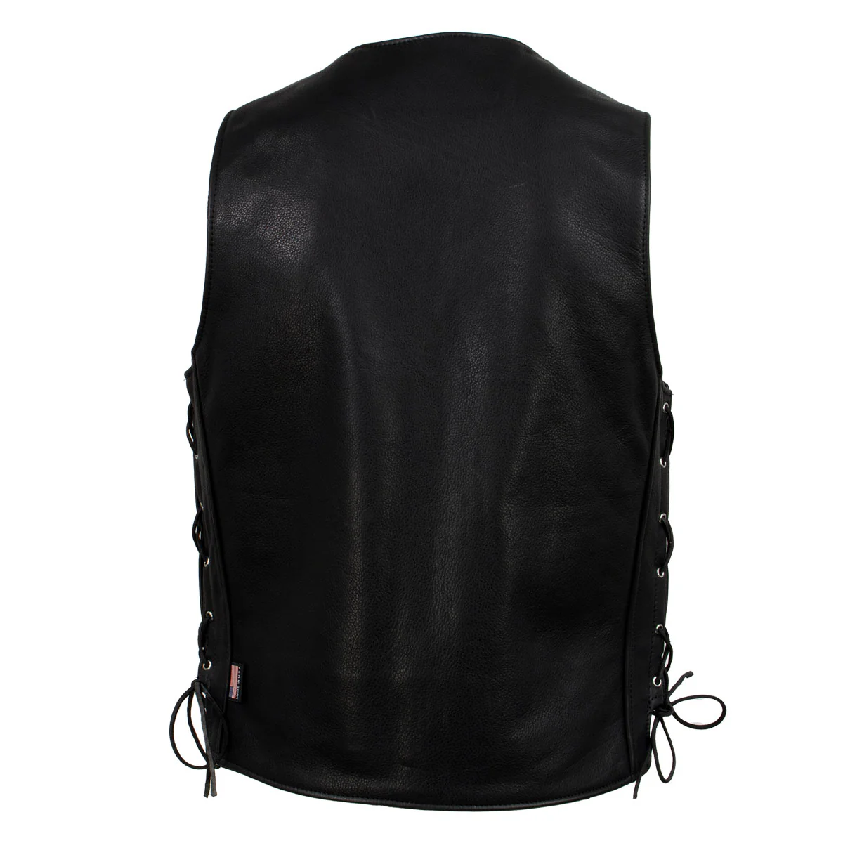 Hot Leathers VSM5003 USA Made Men's 'Gaucho' Black Extra Long Back Premium Steerhide Leather Vest - Image 7