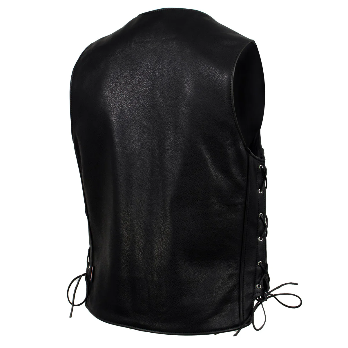 Hot Leathers VSM5003 USA Made Men's 'Gaucho' Black Extra Long Back Premium Steerhide Leather Vest - Image 9