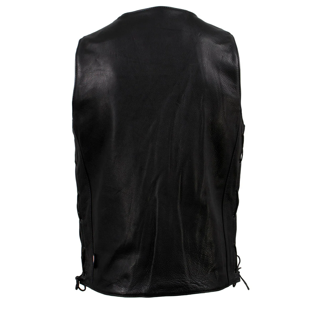 Hot Leathers VSM5005 USA Made Men's 'Road Whip' Black Premium Leather Vest with Buffalo Nickel Snap Buttons - Image 5
