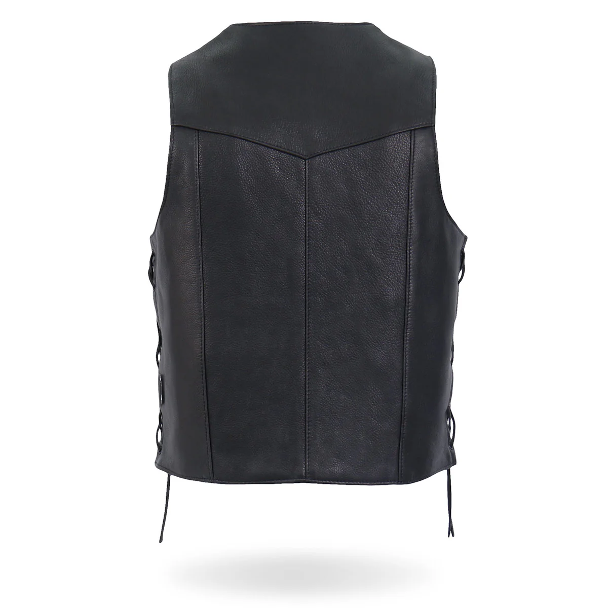 Hot Leathers VSM5008 USA Made Men's Black Western Style Side Lace Premium Leather Biker Vest - Image 9