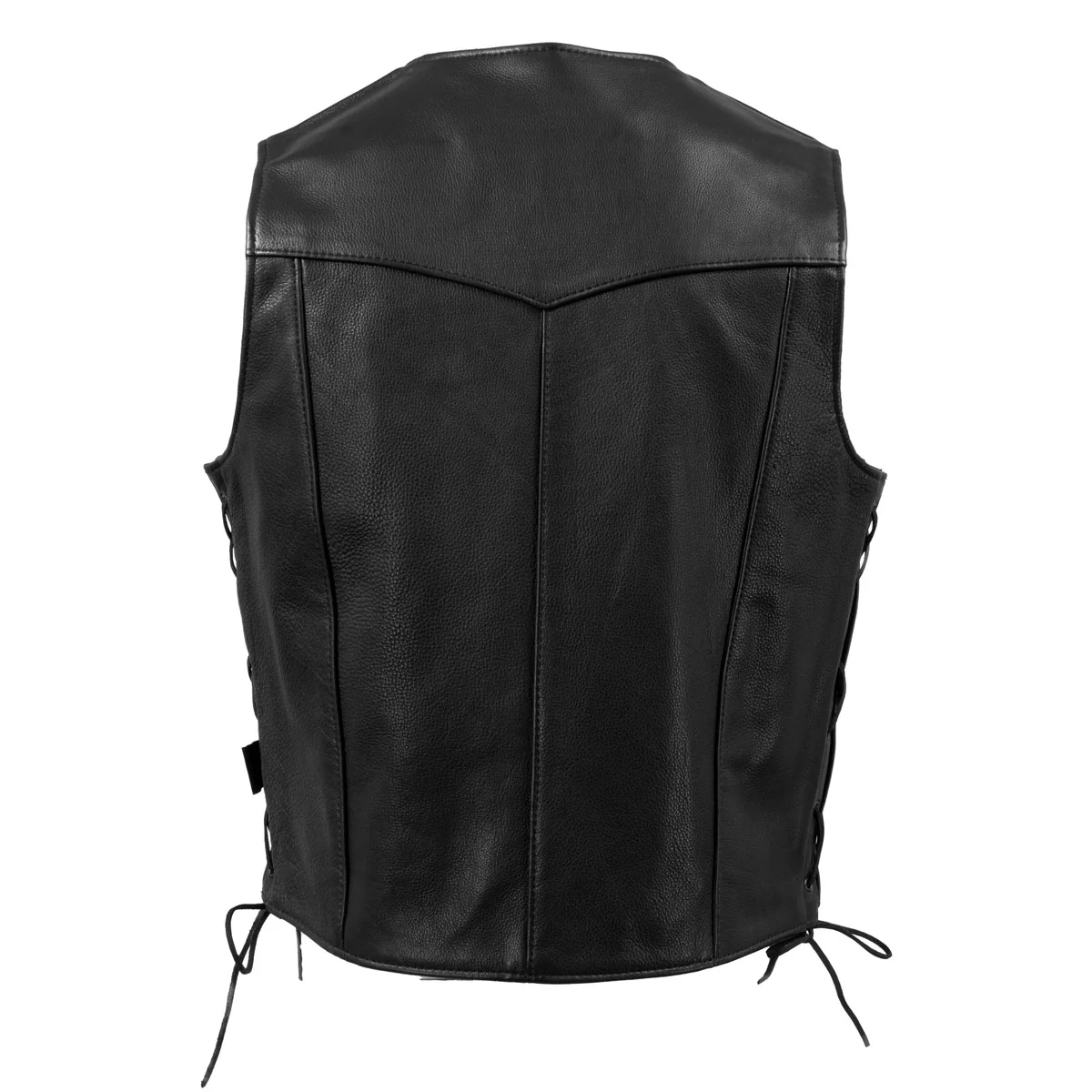 Hot Leathers VSM5008 USA Made Men's 'Buster' Black Side Lace Premium Leather Vest - Image 6