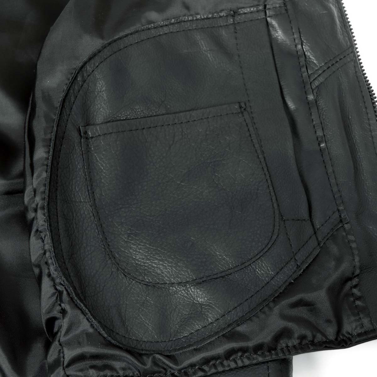Hot Leathers VSM5009 USA Made Men's Black V-Neck Premium Leather Zippered Motorcycle Rider Vest - Image 5
