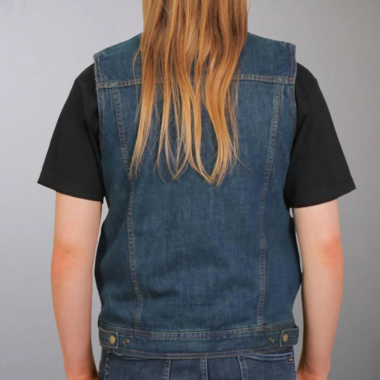 Hot Leathers VSM6001 Men's Blue Denim Vest - Image 2