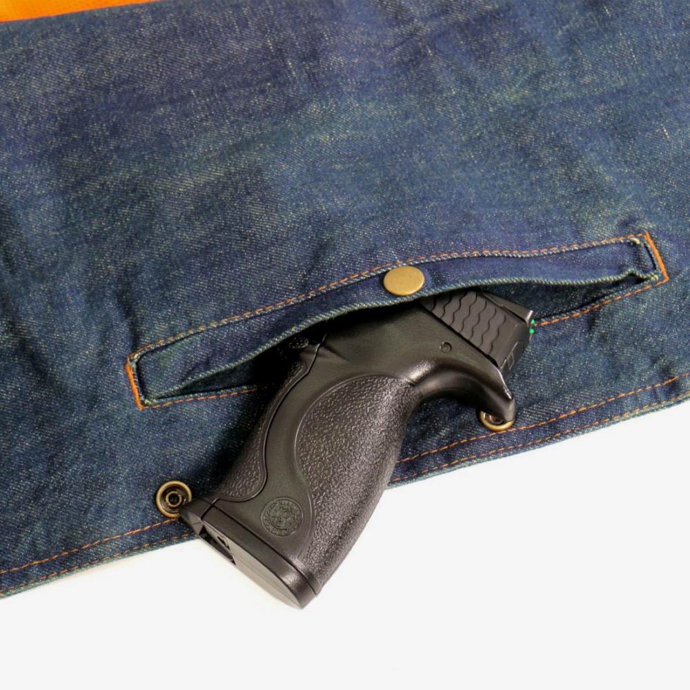 Hot Leathers VSM6001 Men's Blue Denim Vest - Image 4