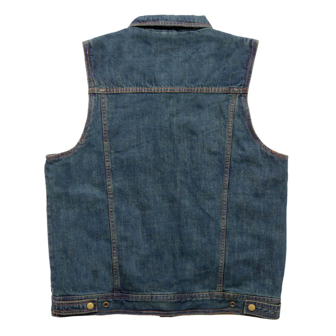Hot Leathers VSM6001 Men's Blue Denim Vest - Image 7
