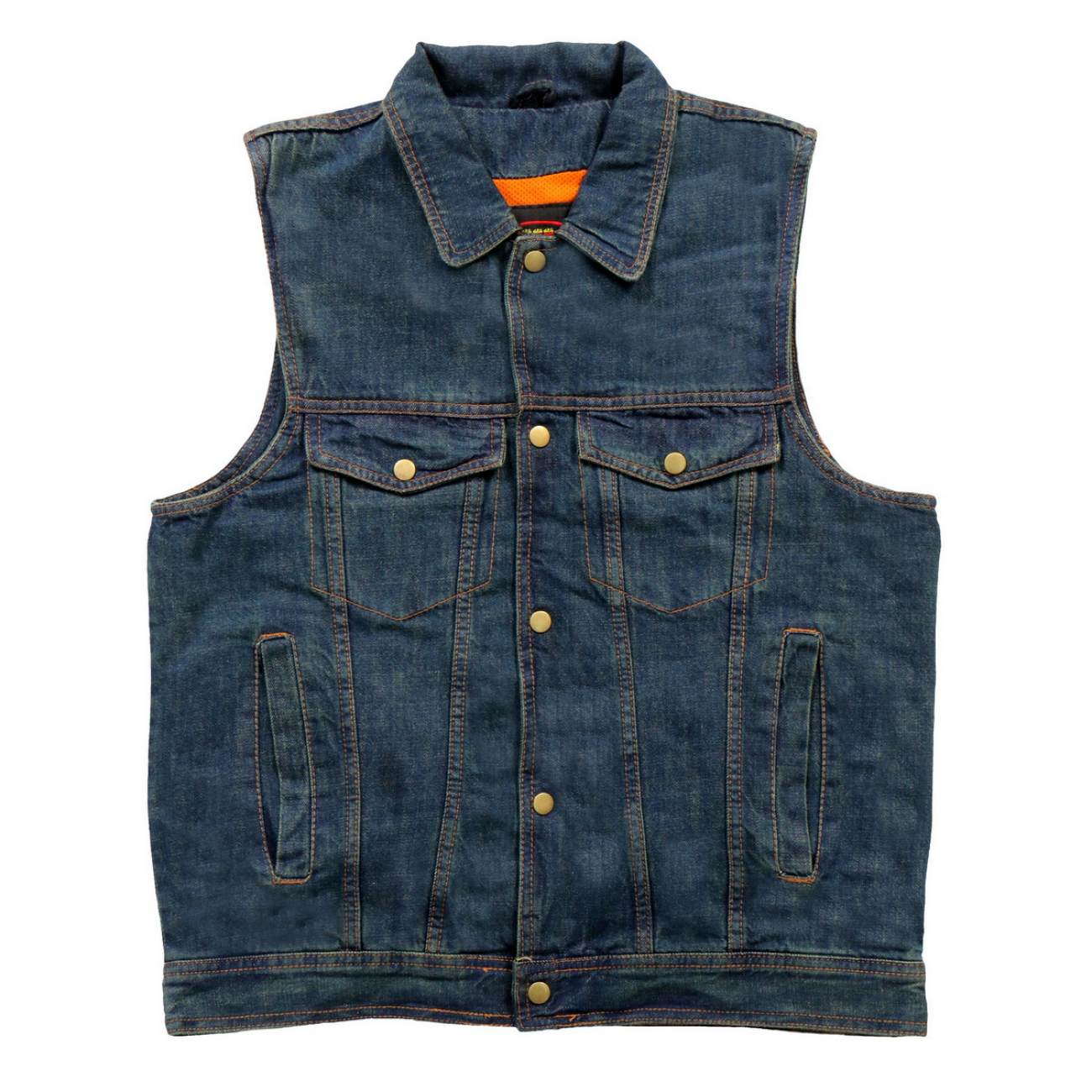 Hot Leathers VSM6001 Men's Blue Denim Vest - Image 8
