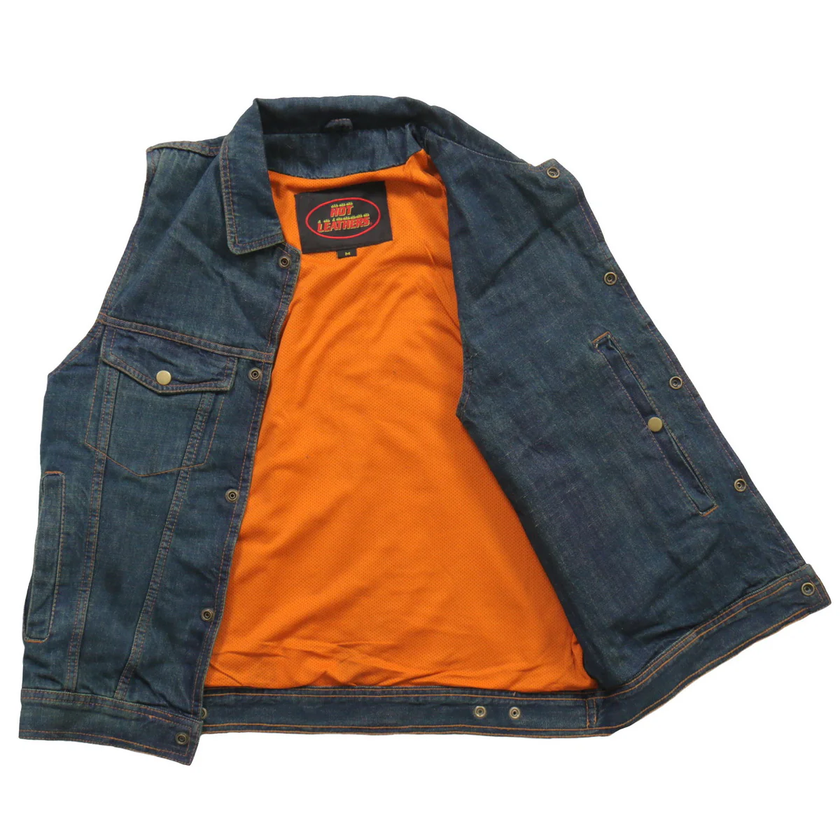 Hot Leathers VSM6001 Men's Blue Denim Vest - Image 9
