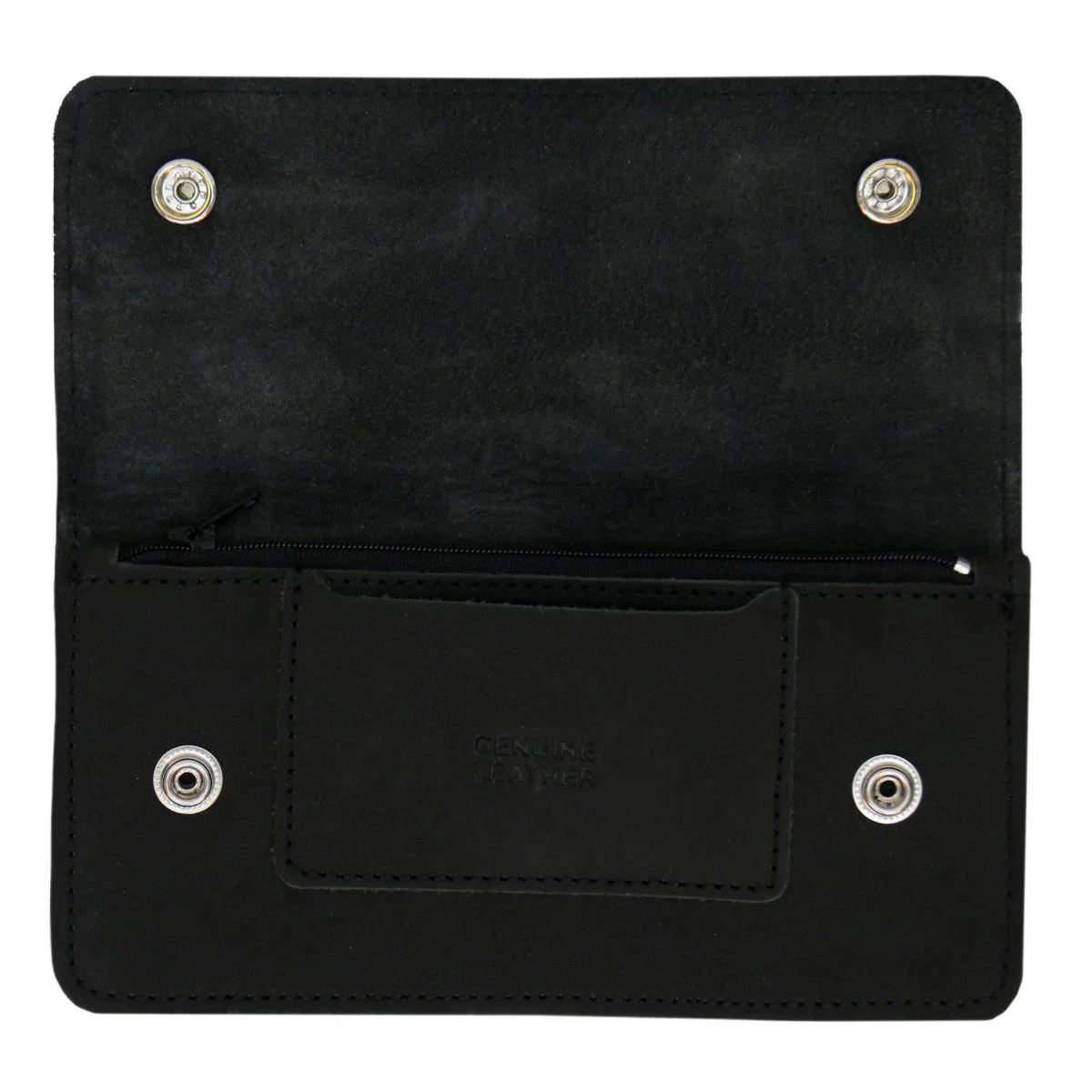 Hot Leathers WLC2016 Men's 8" Black Leather Oil Tan Bi-Fold Wallet w/ Change Pocket - Image 3