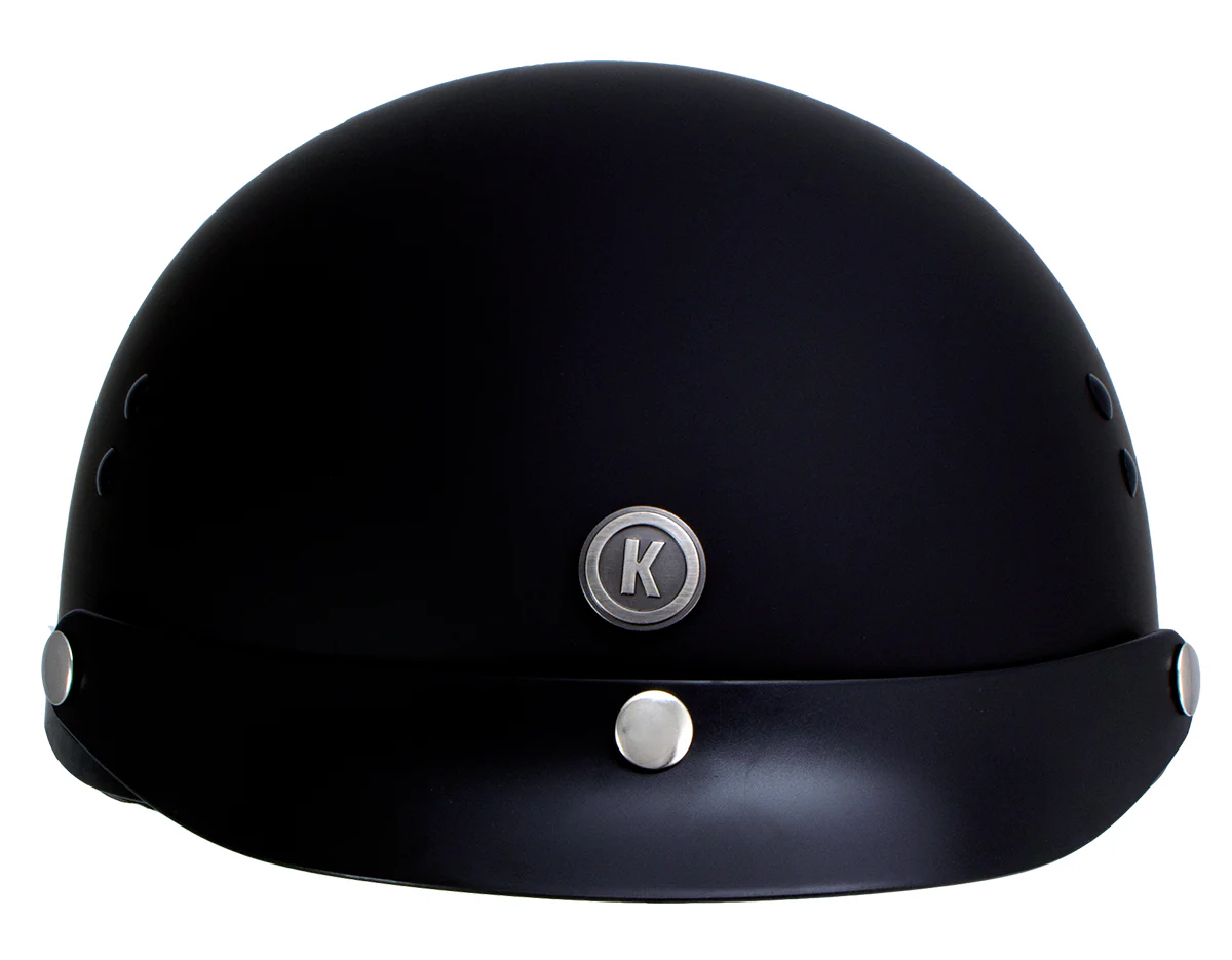 Klutch K-3 'Cruise' Flat Black Half Face Motorcycle Helmet with Snap On Visor - Image 11