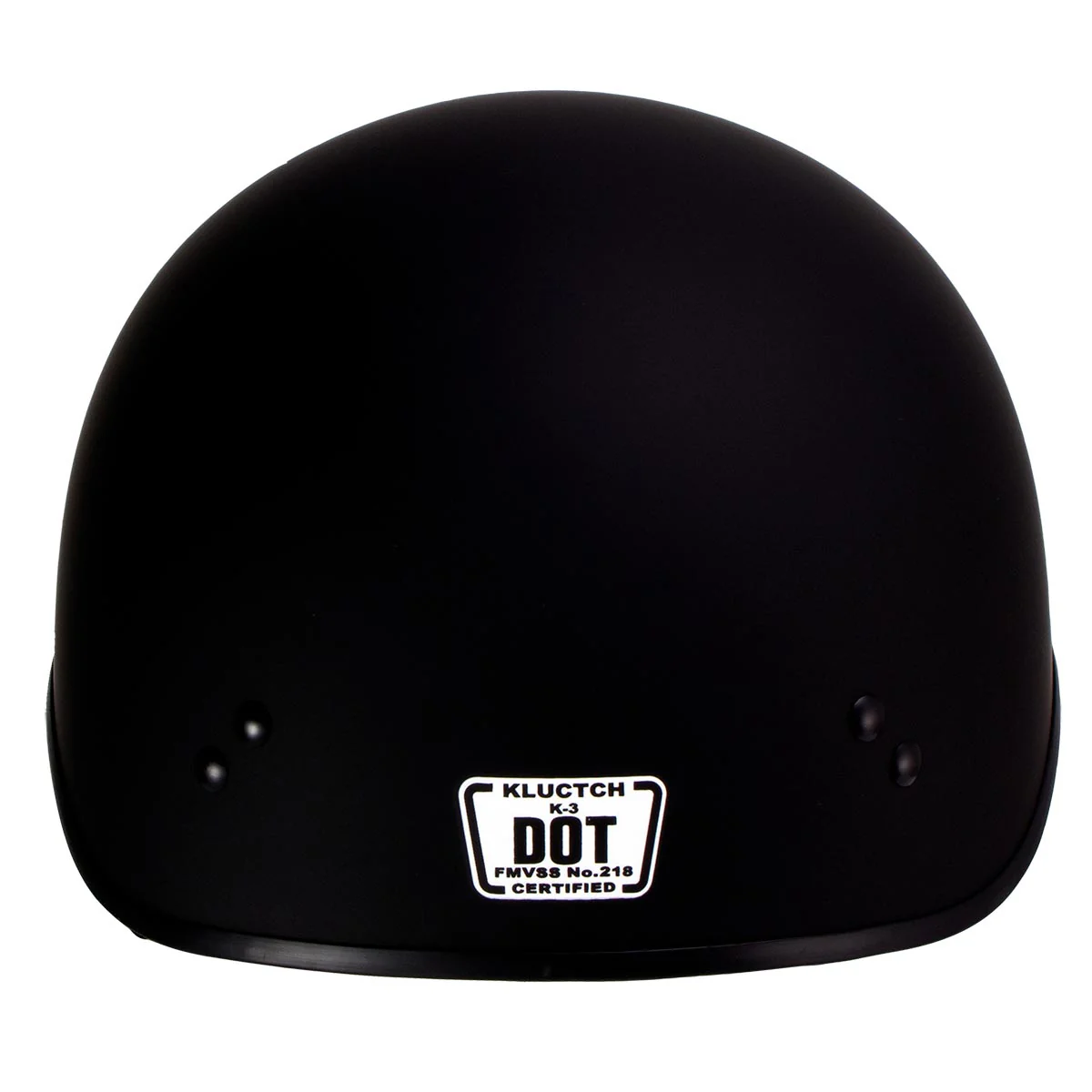 Klutch K-3 'Cruise' Flat Black Half Face Motorcycle Helmet with Snap On Visor - Image 7