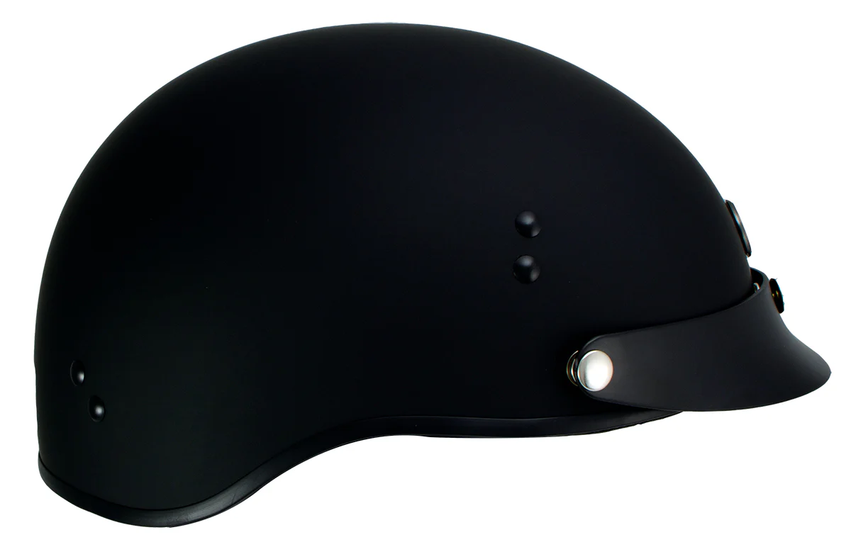Klutch K-3 'Cruise' Flat Black Half Face Motorcycle Helmet with Snap On Visor - Image 9