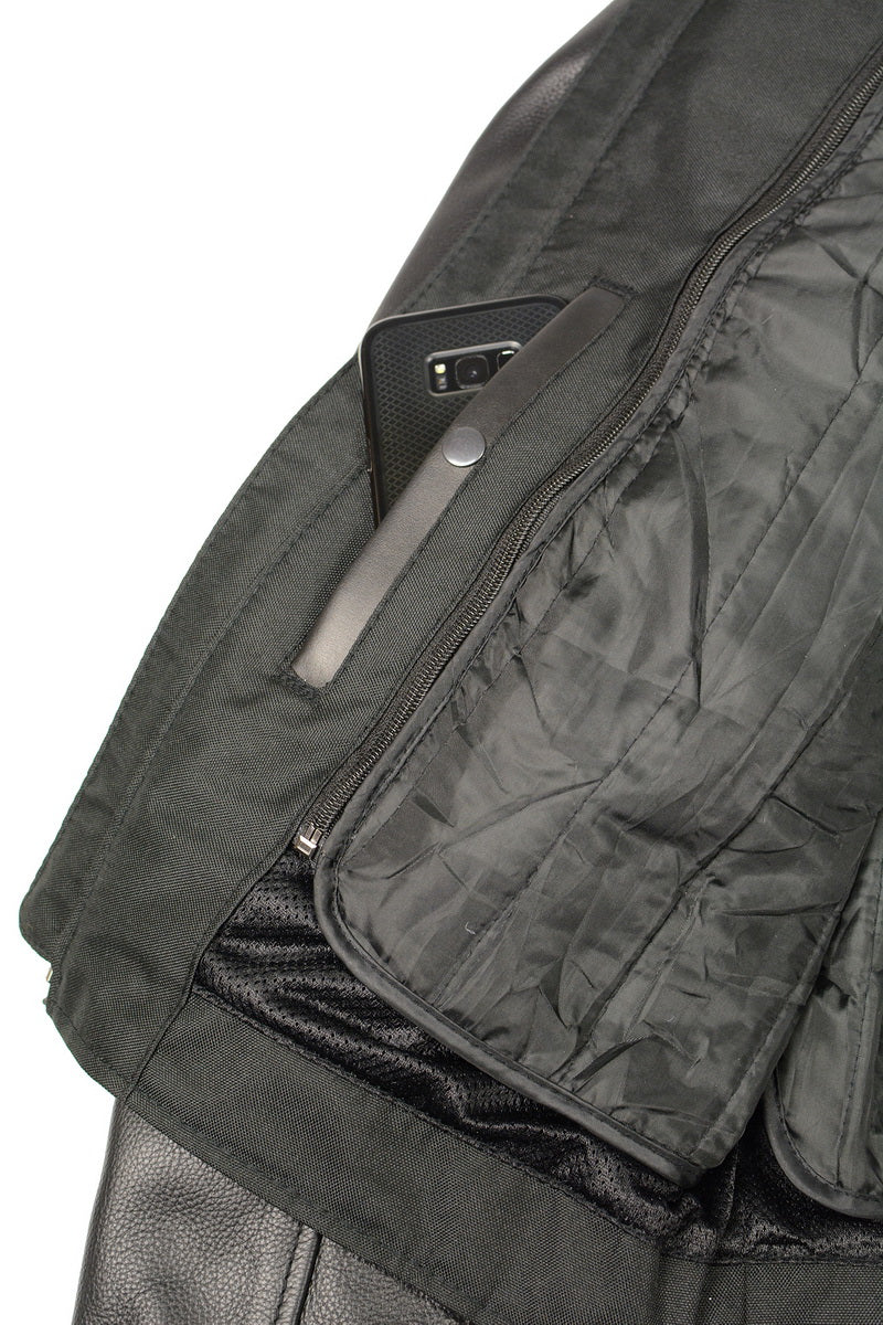 M Boss Motorcycle Apparel BOS11509 Men's Black Armored Leather Cafe Racer Jacket - Image 8