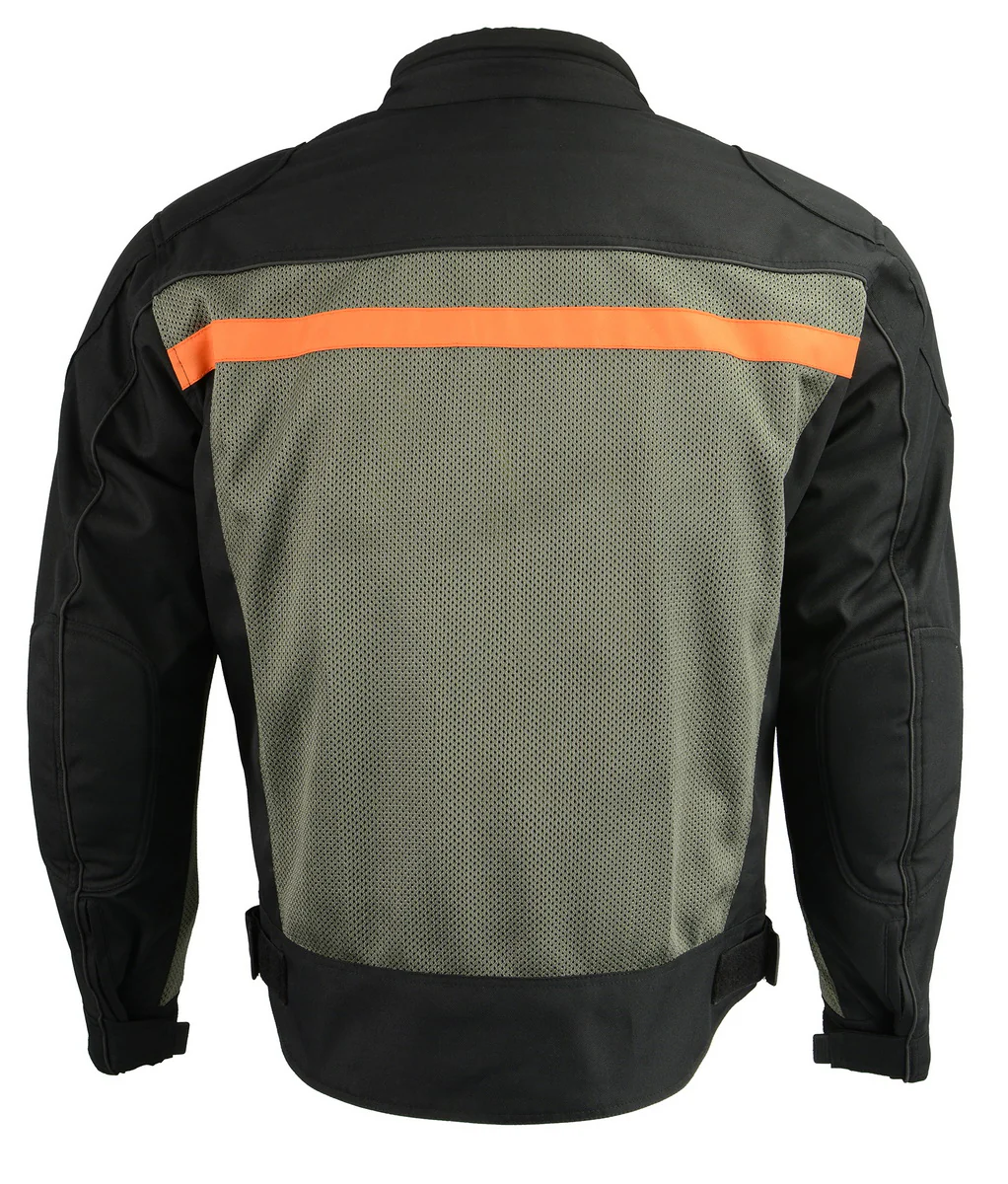 M Boss Motorcycle Apparel BOS11707 Men's Armored Black and Grey Nylon and Mesh Racer Jacket - Image 6