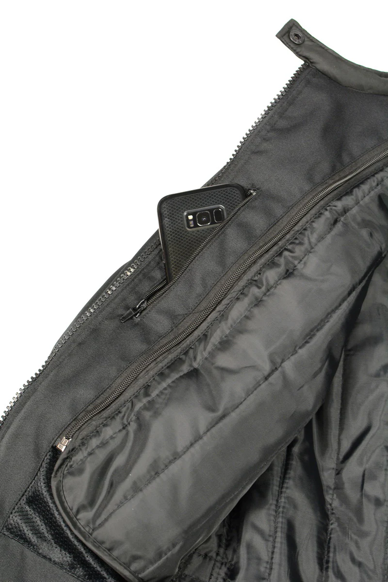 M Boss Motorcycle Apparel BOS22706 Women's Black and Red Motorcycle Biker Nylon Racer Jacket with Armor Protection - Image 8