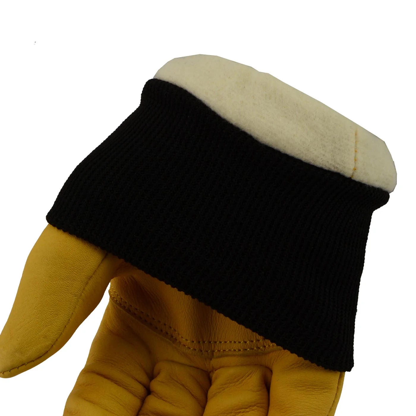 M Boss Motorcycle Apparel BOS37546 Men's Yellow and Black Full Grain Deerskin Leather Motorcycle Gloves - Image 2