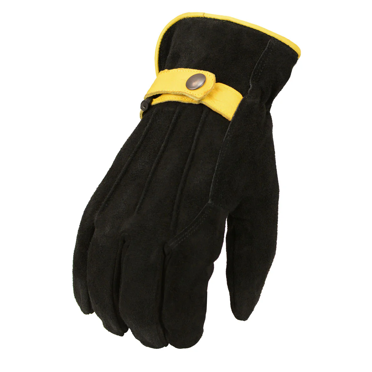 M Boss Apparel BOS37558 Men's Black and Tan Leather Deer Skin Gloves - Image 3