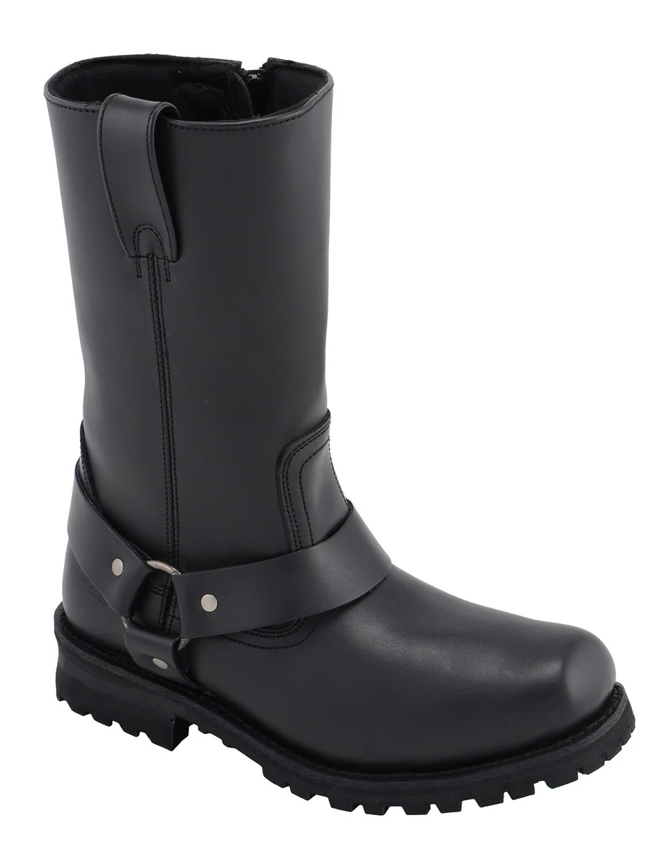 M-Boss Apparel BOS49001 Men's Classic 12-inch Black Harness Leather Motorcycle Boots - Image 2