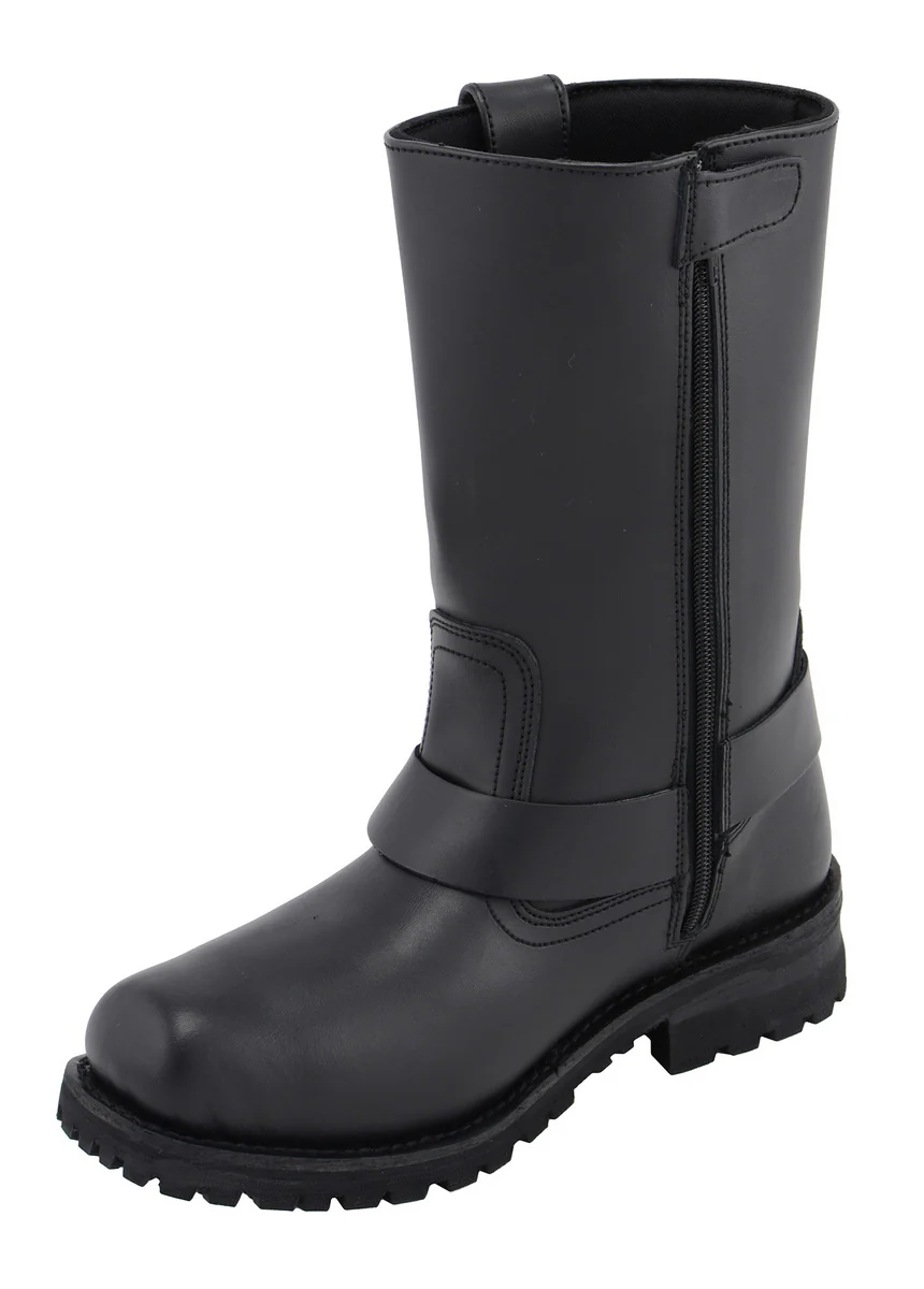 M-Boss Apparel BOS49001 Men's Classic 12-inch Black Harness Leather Motorcycle Boots - Image 3
