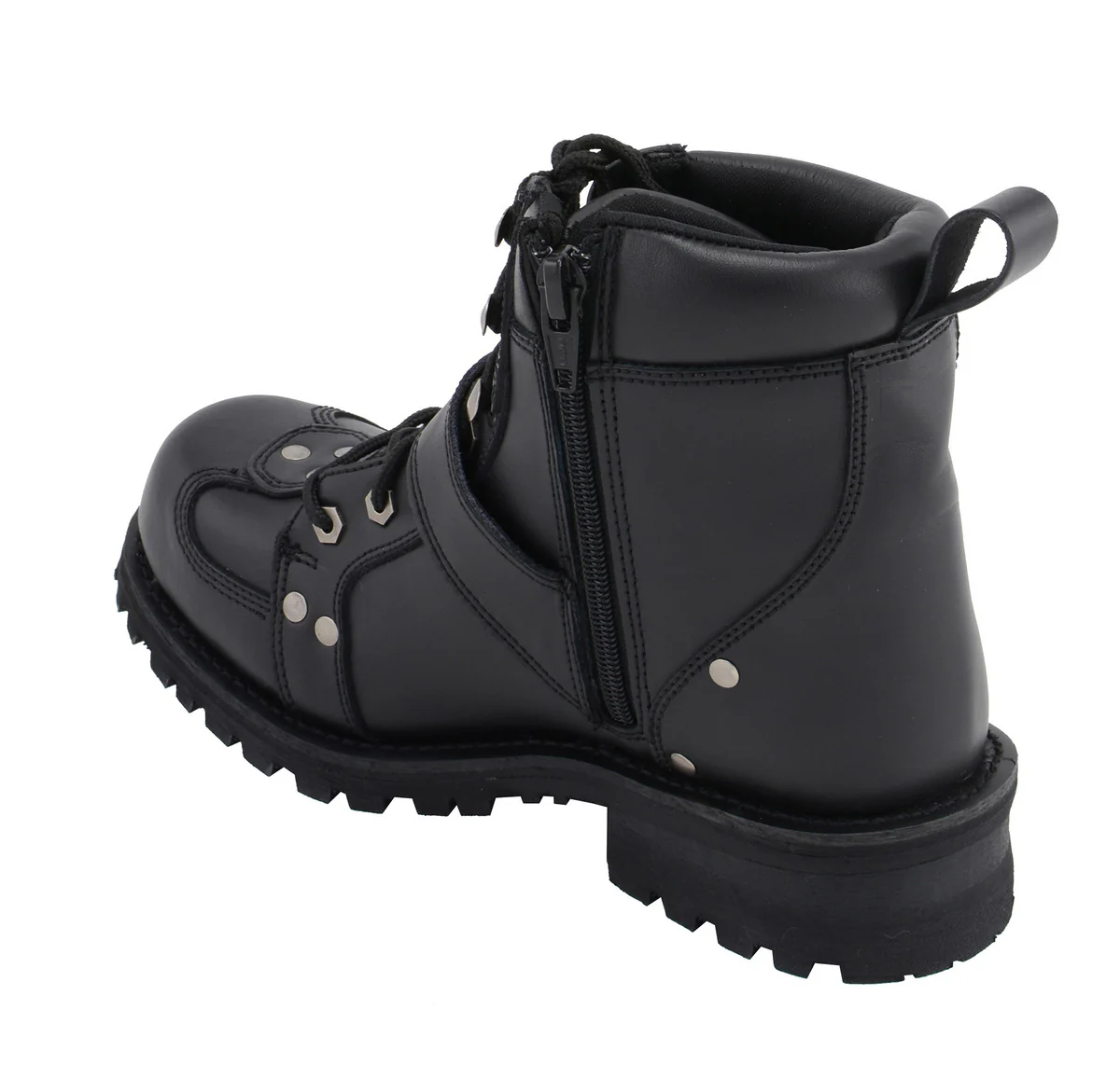 M Boss Apparel BOS49003 Men's 7 inch Road Captain Black Leather Motorcycle Boots - Image 4