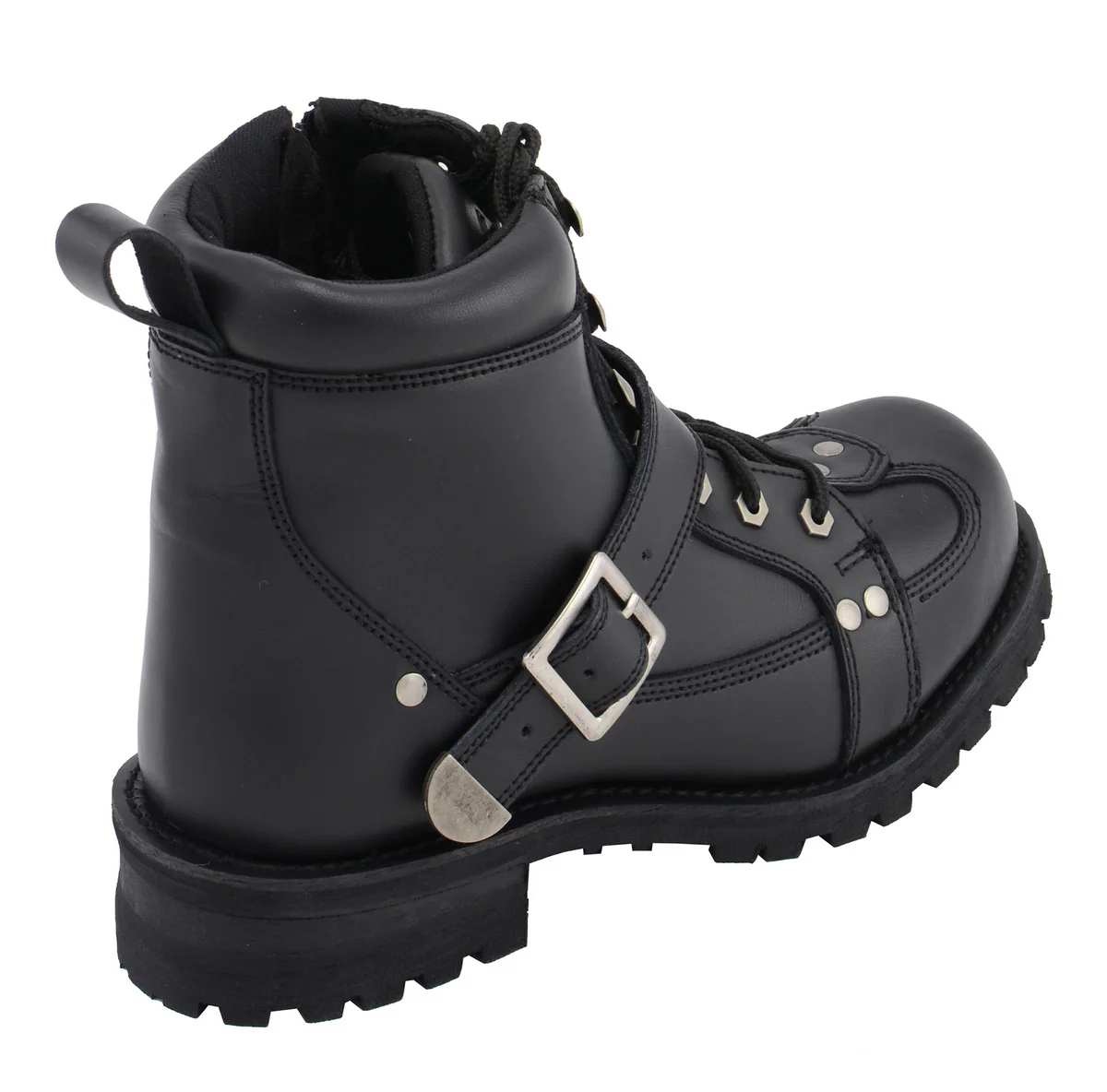 M Boss Apparel BOS49003 Men's 7 inch Road Captain Black Leather Motorcycle Boots - Image 5