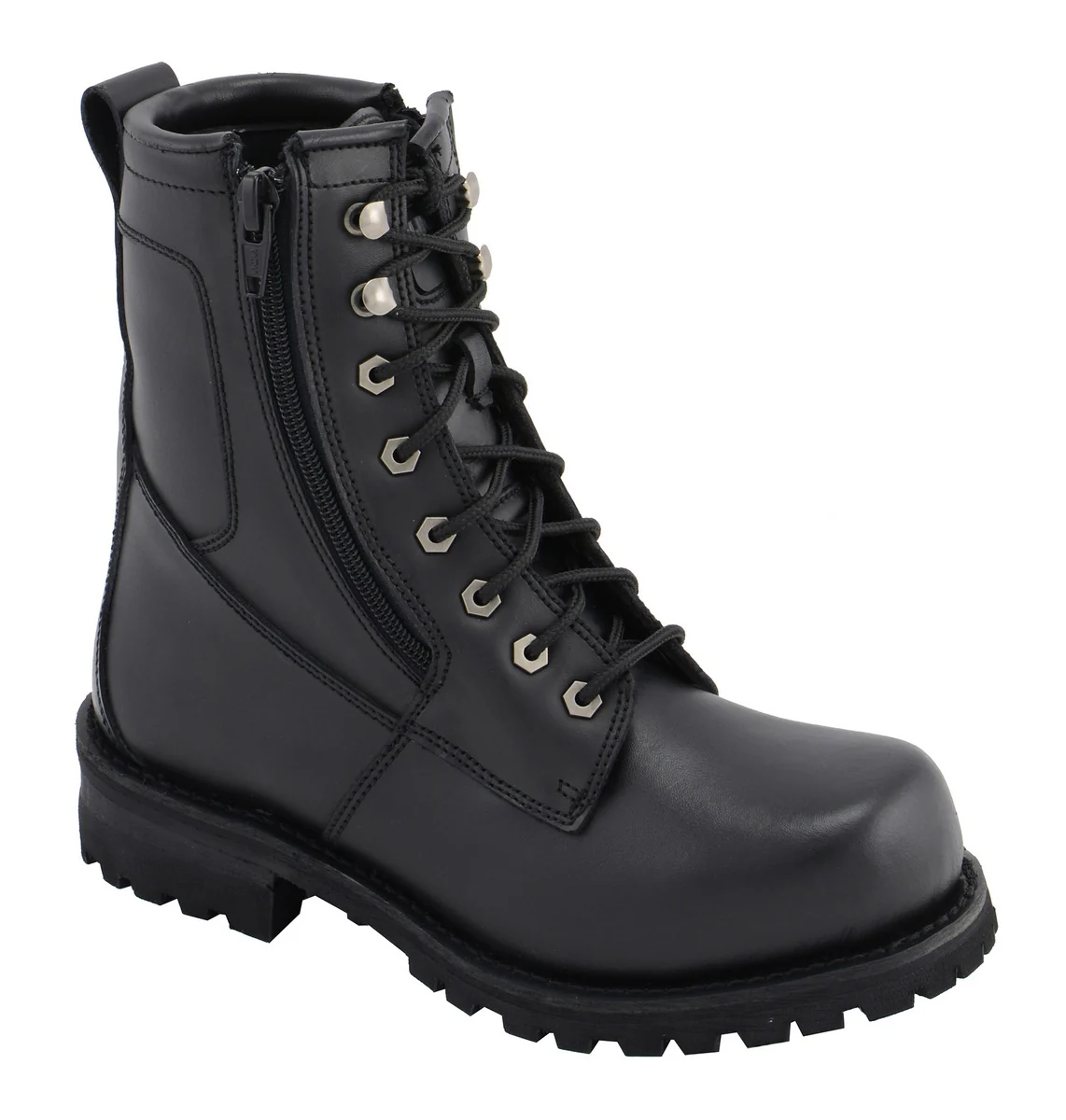 M Boss Motorcycle Apparel BOS49006 Men's 9 Inch Black Trooper Leather Motorcycle Boots - Image 2