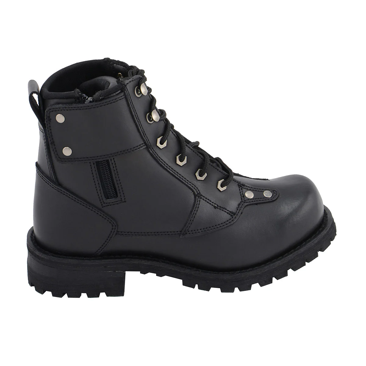 M Boss Motorcycle Apparel BOS49007 Men's 7 Inch Black Outlaw Leather Motorcycle Boots - Image 6