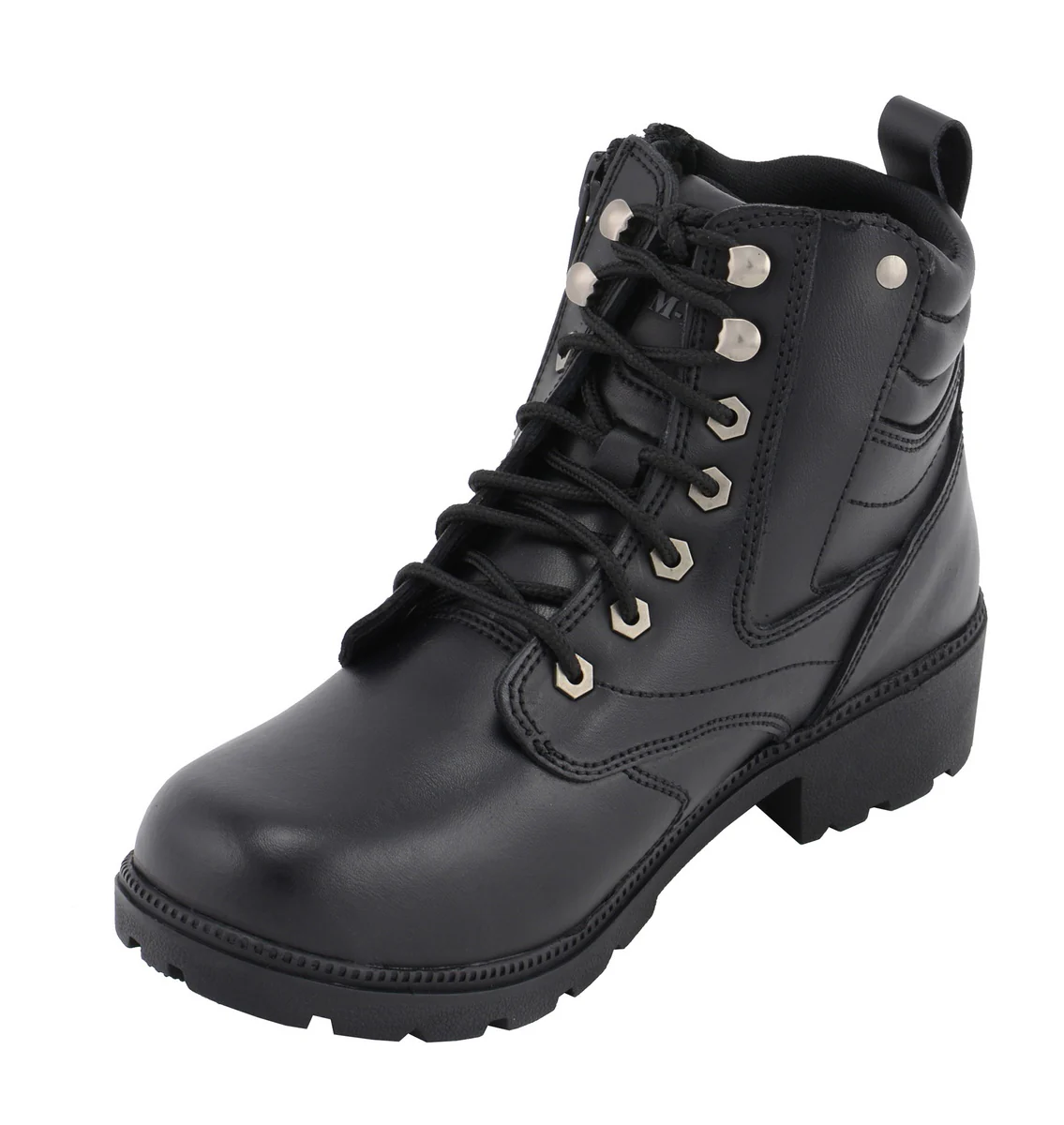 M Boss Motorcycle Apparel BOS49300 Ladies 7 inch Black Rally Style Leather Motorcycle Boots - Image 3
