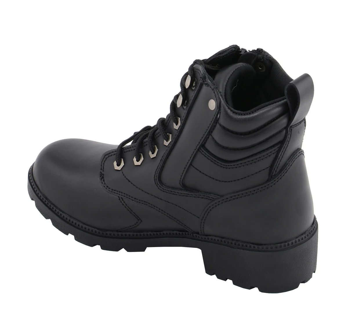 M Boss Motorcycle Apparel BOS49300 Ladies 7 inch Black Rally Style Leather Motorcycle Boots - Image 4