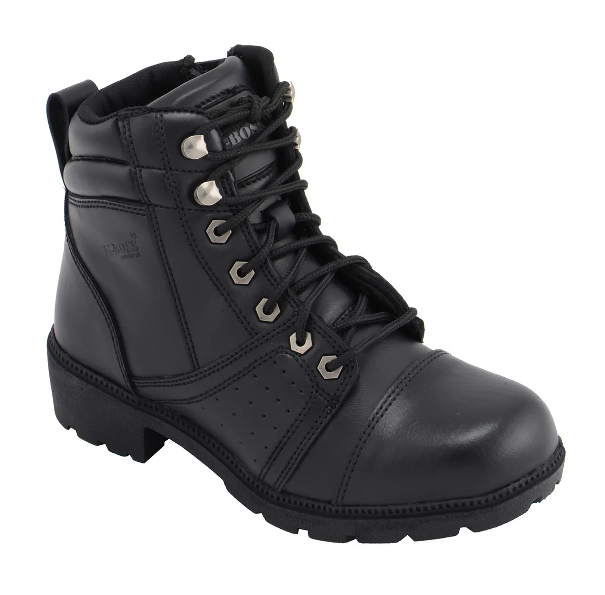 M Boss Motorcycle Apparel BOS49302 Ladies 6 Inch Black Accelerator Leather Motorcycle Boots - Image 2