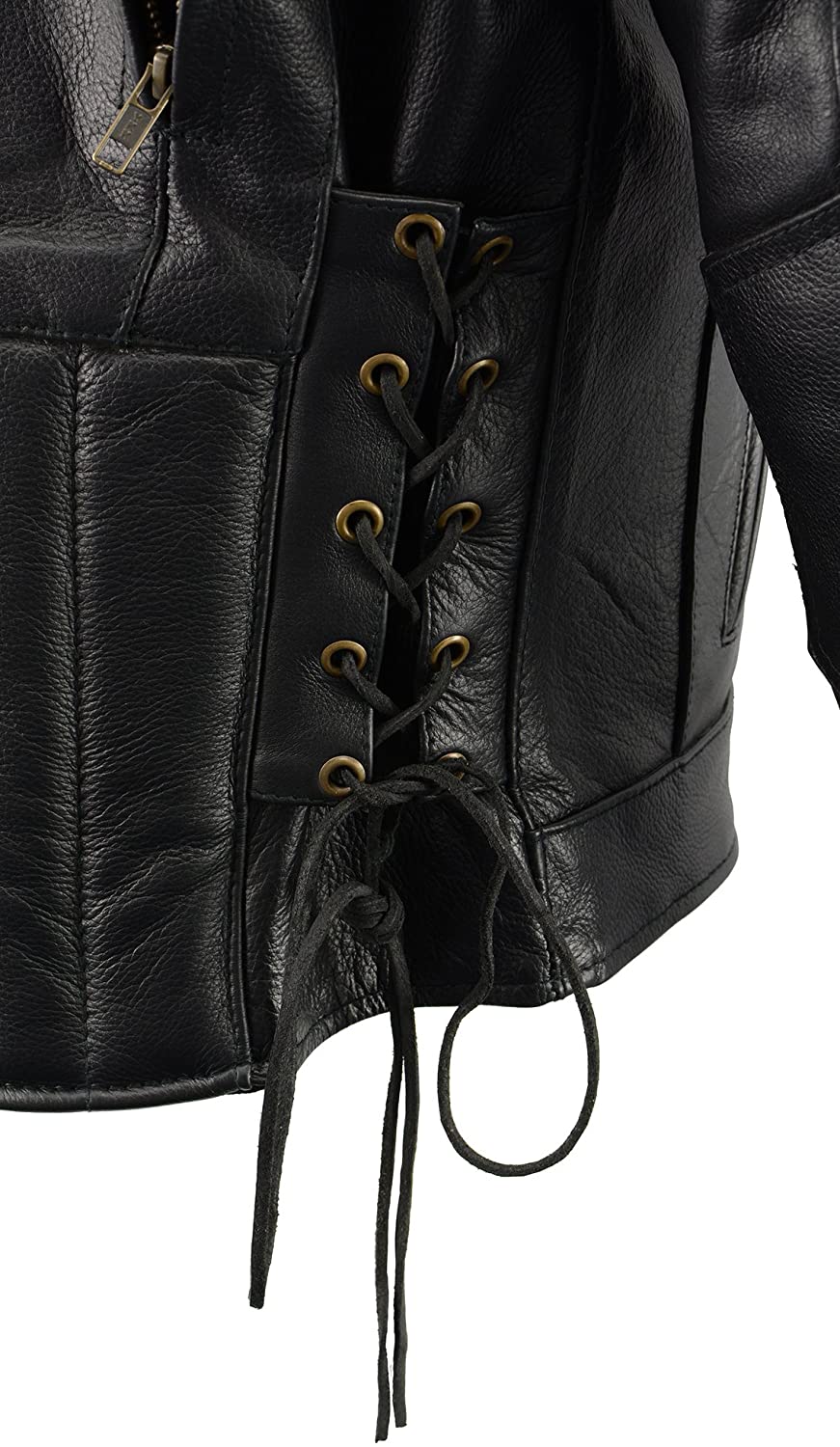 M-Boss Motorcycle Apparel BOS11510 Men’s ‘Speed’ Black Cowhide Leather Motorcycle Riding Jacket - Image 8