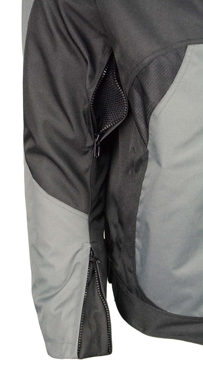 M Boss Motorcycle Apparel BOS11701 Men's Black/Grey Nylon Motorcycle Racer Riding Jacket with Mesh Panel Black - Image 5