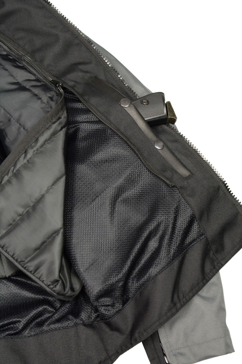 M Boss Motorcycle Apparel BOS11701 Men's Black/Grey Nylon Motorcycle Racer Riding Jacket with Mesh Panel Black - Image 8