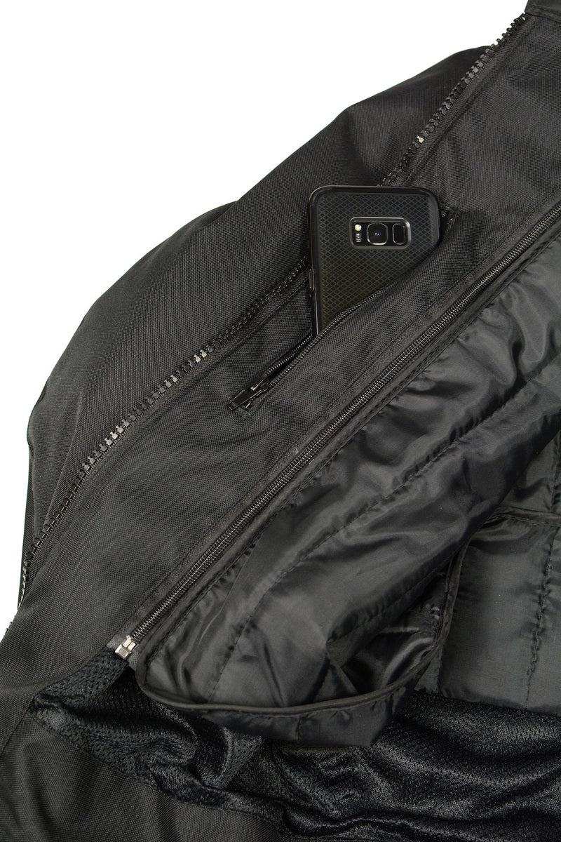 M Boss Motorcycle Apparel BOS11705 Men's Black Mesh and Nylon Motorcycle Racer Jacket with Armor Protection - Image 10