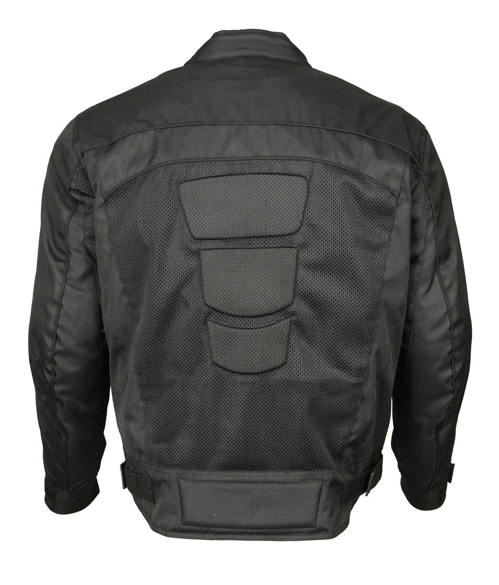 M Boss Motorcycle Apparel BOS11705 Men's Black Mesh and Nylon Motorcycle Racer Jacket with Armor Protection - Image 5