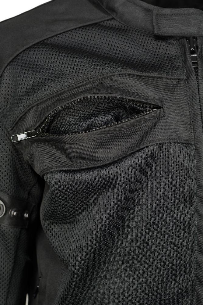 M Boss Motorcycle Apparel BOS11705 Men's Black Mesh and Nylon Motorcycle Racer Jacket with Armor Protection - Image 6