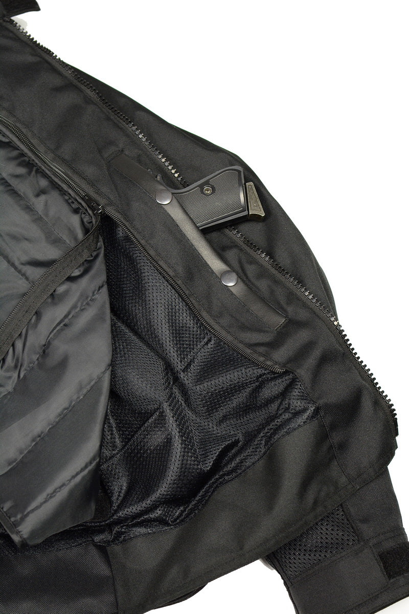 M Boss Motorcycle Apparel BOS11705 Men's Black Mesh and Nylon Motorcycle Racer Jacket with Armor Protection - Image 7