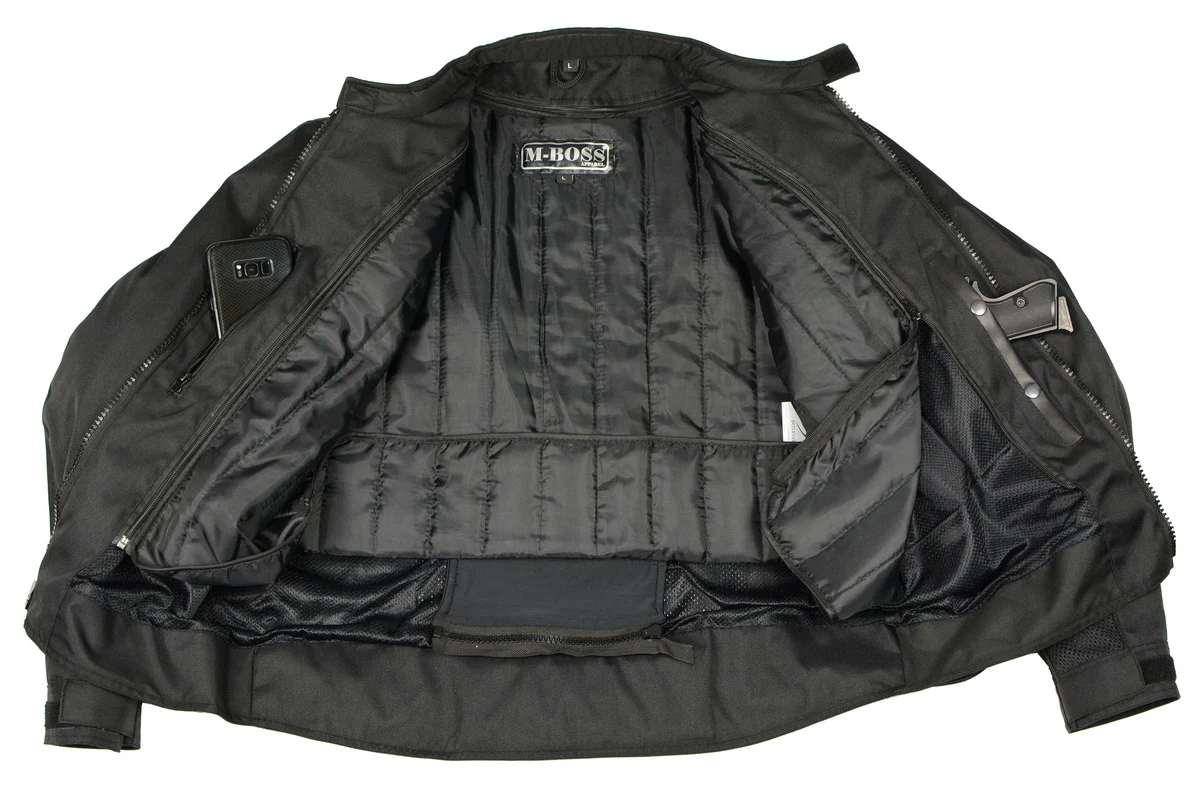 M Boss Motorcycle Apparel BOS11705 Men's Black Mesh and Nylon Motorcycle Racer Jacket with Armor Protection - Image 8