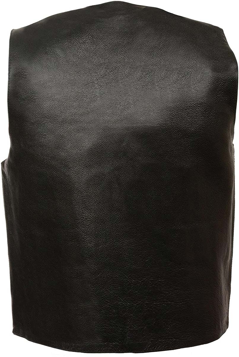 M-Boss Motorcycle Apparel BOS13514T Men’s Black Classic Western Style Conceal/Carry Biker Leather Vest in TALL SIZES - Image 5