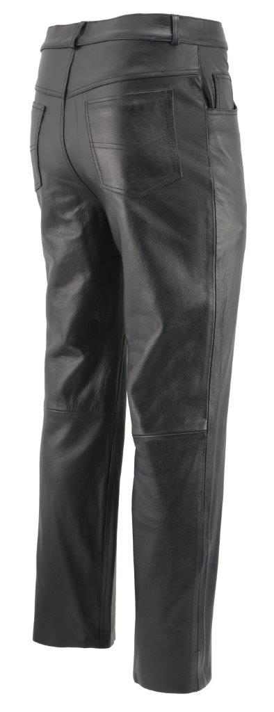 M-Boss Motorcycle Apparel BOS15570 Men’s Black Jean Style Leather Pants - Image 2