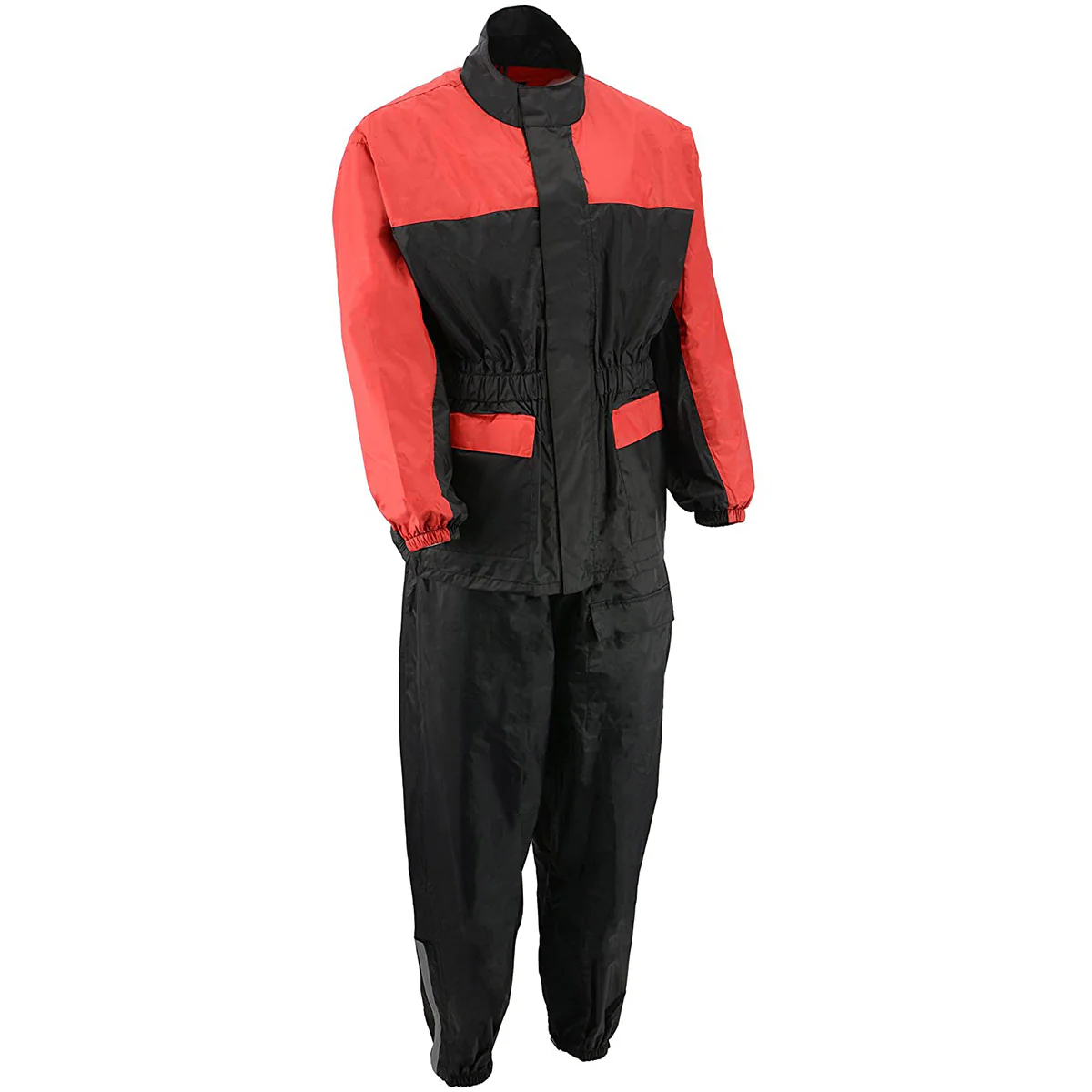 M-Boss Motorcycle Apparel BOS19500 Men’s Black and Red 2-Piece Motorcycle Rain Suit - Image 8