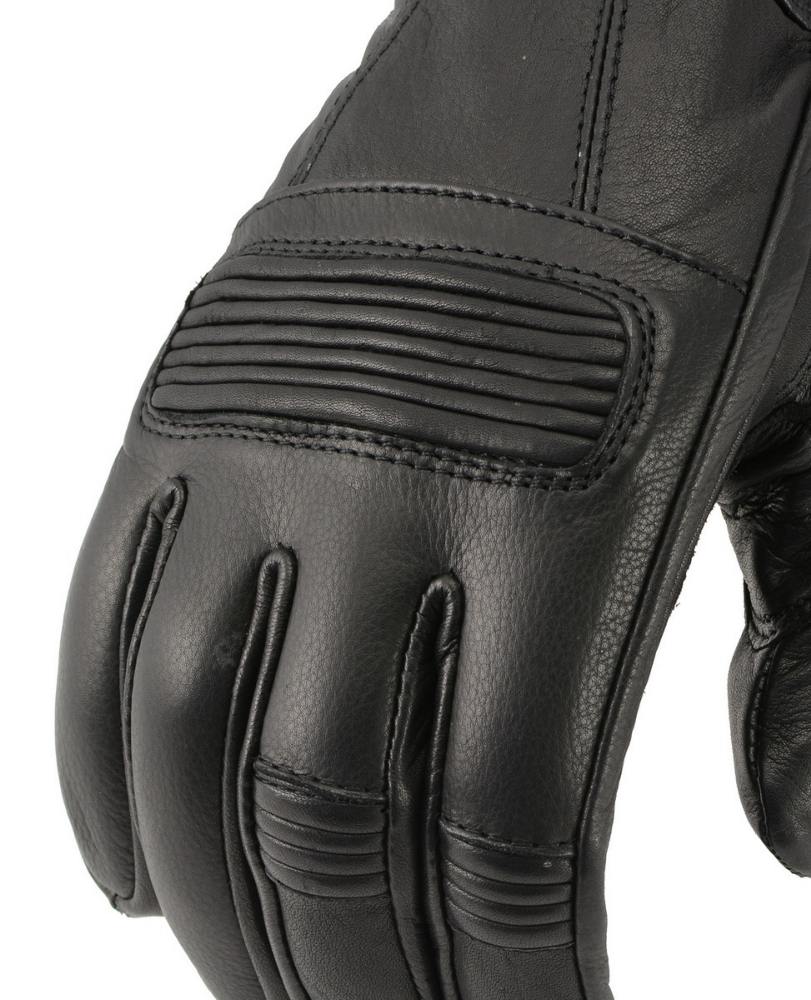 M Boss Motorcycle Apparel BOS37538 Men's 'Flex Knuckles' Black Premium Leather Riding Gloves with Gel Palm - Image 3