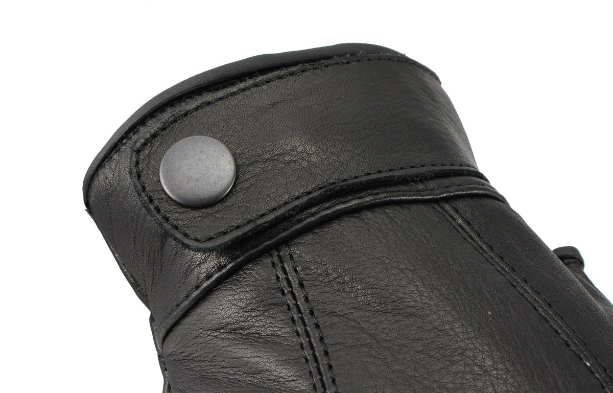 M Boss Motorcycle Apparel BOS37538 Men's 'Flex Knuckles' Black Premium Leather Riding Gloves with Gel Palm - Image 4