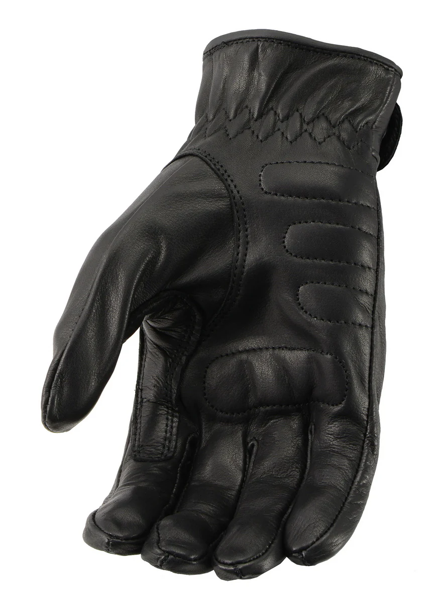 M Boss Motorcycle Apparel BOS37538 Men's 'Flex Knuckles' Black Premium Leather Riding Gloves with Gel Palm - Image 5